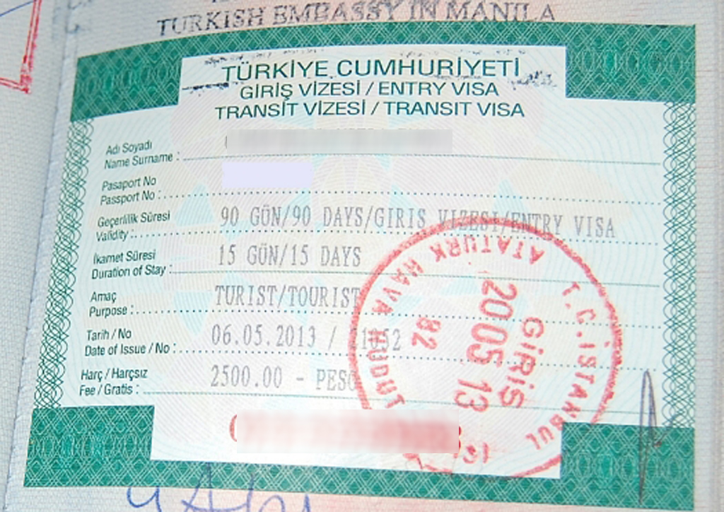 visa requirements to visit turkey